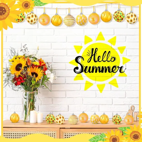 24 Pcs Sunflower Ornament for Summer Tree {4}