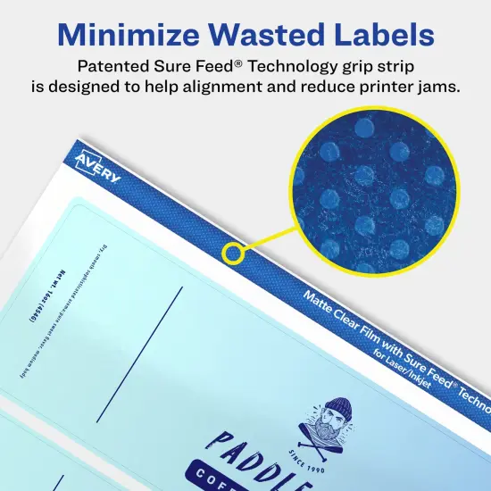 Avery Matte Clear Labels,2-1/4" x 7-3/4" Rectangle {4}