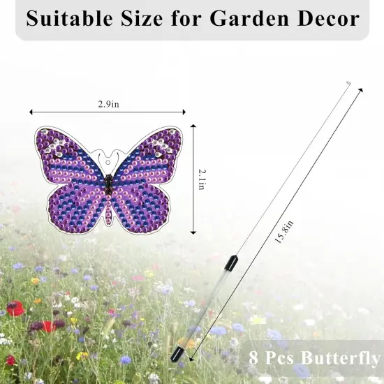 8 Pcs Butterfly Diamond Painting Art Kits for Adults {5}