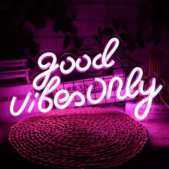 Good Vibes Only Neon Signs for Wall Decor, Neon Lights LED Signs Suitable for Summer Living Room, Beer Bar, Game Room, Hotel, Birthday Party, Restaurant, Christmas, Unique Gift for Lover {1}