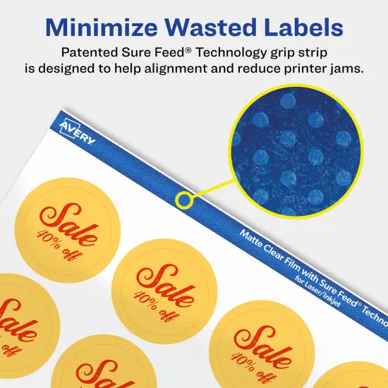 Avery Matte Clear Labels,1-1/4" diameter Round {4}
