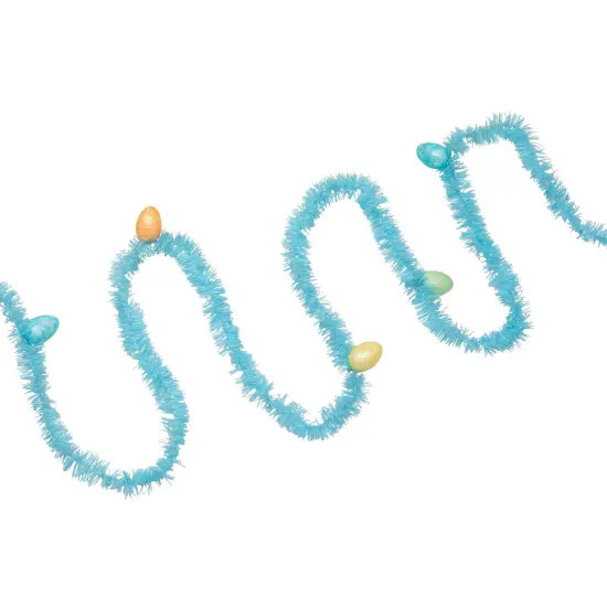 Northlight Tinsel Garland with Easter Eggs - 25' - Blue {3}