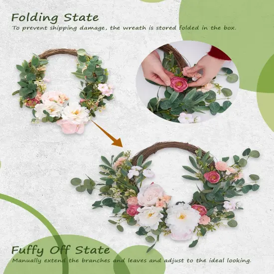 Spring Peony Roses Wreaths for Front Door {3}