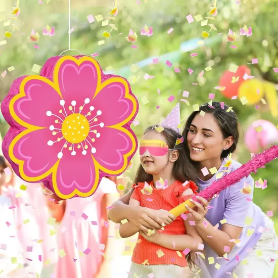 Daisy Flower Pi&ntilde;ata Set Include Bat Blindfold Confetti Tassel Floral Pi&ntilde;ata Daisy Hippie Boho Game for Birthday Baby Shower Gender Reveal Wedding Floral Party Supplies {4}