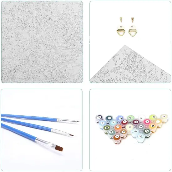 Paint by Number for Adults Kids, Paint by Numbers Kits on Canvas Painting Kit for Art Crafts Gift, Magic Cat 16x20inch Without Frame {5}