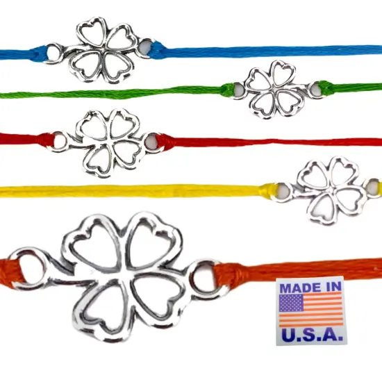 2CT Clover Leaf Charm Rakhi for Brother, Bhai Dooj, Clover, Rakhi for Sister, Clover Leaf Rakhi, Bhai Beej, Rakhri {7}