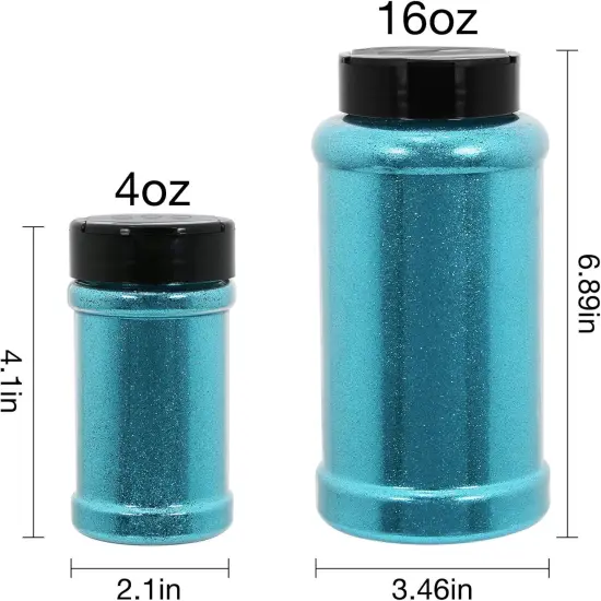 Teal Blue Extra Fine Glitter 4 oz Glitter Powder for Tumblers Resin Crafts Slime Cosmetic Nail Painting Festival Decoration {3}