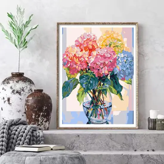 Paint by Number for Adults. Flowers Paint by Numbers for Adults Beginner Drawing Paintwork with 3 Paintbrushes Paint Canvas Oil Painting 16&rdquo; x 20&rdquo; {3}