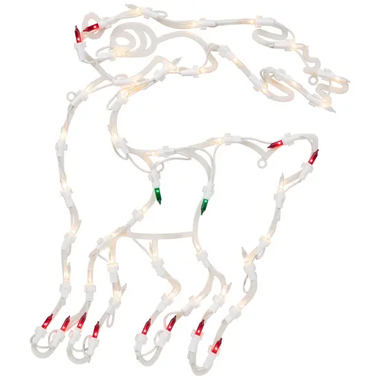 Northlight Lighted Reindeer Christmas Window Silhouette - 18" - White - Multicolor Lights {3}
