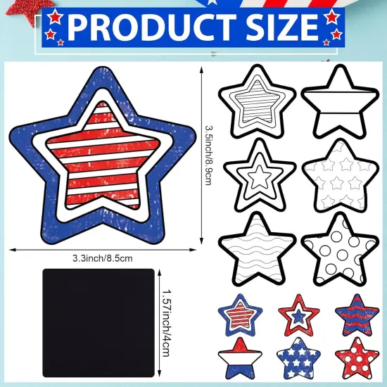 30 Pcs Star Patriotic Crafts Color Your Own {4}
