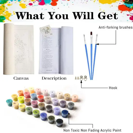 Paint By Numbers for Adults - DIY Adult Paint by Number Kits Pack On Canvas Sunset Beach Painting by Numbers for Beginners,Acrylic Paint Boat On Mountains Lake Crafts for Home Decor (11.8x15.8inch) {4}