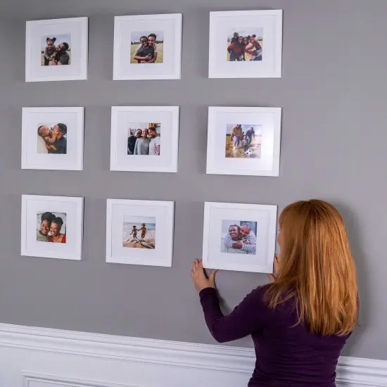 Photo Size Classic Modern White Frame - UV Acrylic, Foam Board Backing, Hanging Hardware {3}