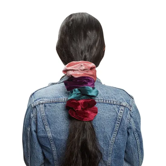 8 Pcs Velvet Jumbo Hair Scrunchies for Girls, Women, Elastic Ties Bands, Cute Ponytail Holder Styling Accessories, 8 Colors Multicolor {6}