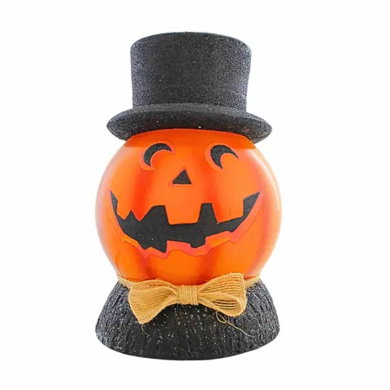 Stony Creek 7.5 Inch Halloween Pre-Lit Ball W/Base Halloween Lighted Glass Accent , Halloween Decor Jack-O-Lantern MOON {3}