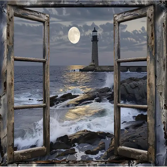 Paint by Numbers Kit for Adults- Lighthouse Adult Paint by Number Kits on Canvas for Beginners, DIY Beach Scene Acrylic Oil Number Painting Kits for Home Wall Decor 16"x 20" (Without Frame) {1}