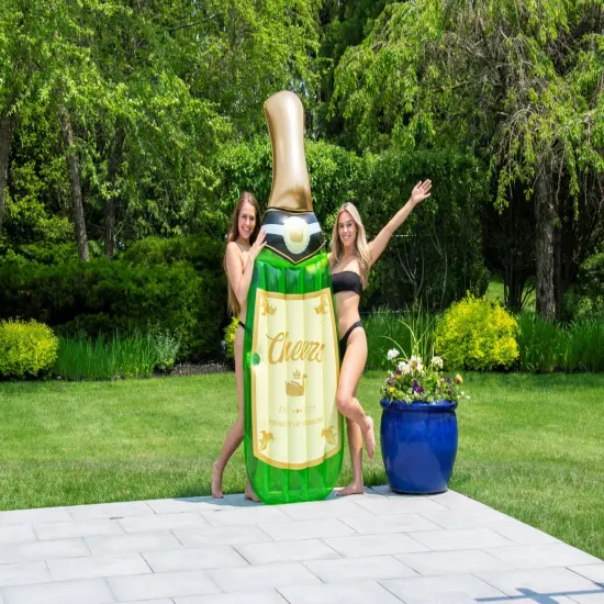 Swimline Inflatable Cheers Bubbly Champagne Pool Lounger - 86" Green {6}