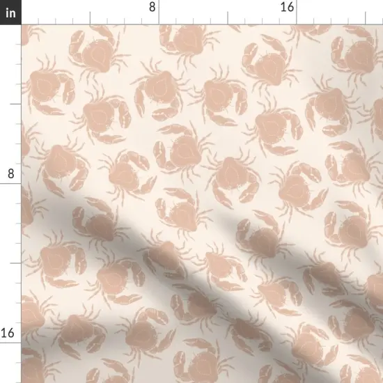 Various Fabrics by the Yard or Fat Quarter Neutral Crab Beige Blush Pink Coastal Nautical Calm Serene Minimal Simple Beach Ocean Seaside Custom Printed Fabric by Spoonflower {2}