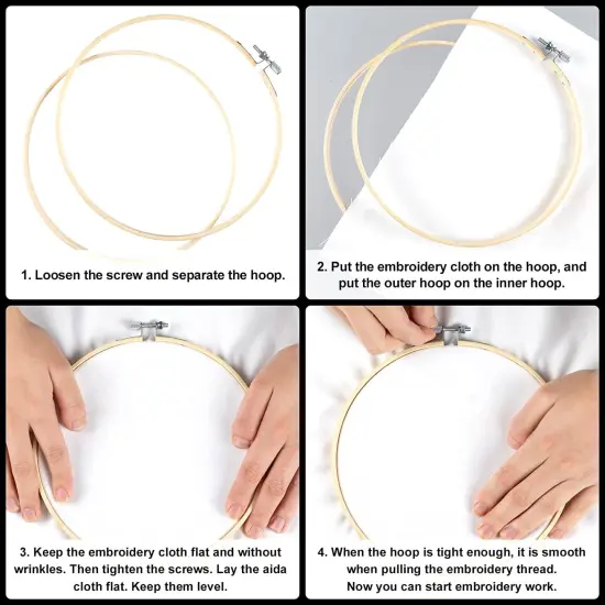 4 Mandala Embroidery Starter Kit with Instruction Plum Blossom Chrysanthemum Orchid Lotus Needlepoint Cross Stitch Kit with Embroidery Hoop Threads Needle Scissors for Beginners DIY Craft {6}