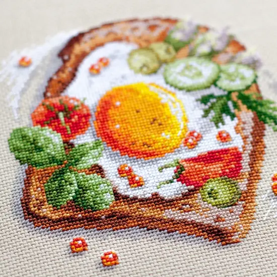 Fried Eggs Toast 120-092 Counted Cross-Stitch Kit {2}
