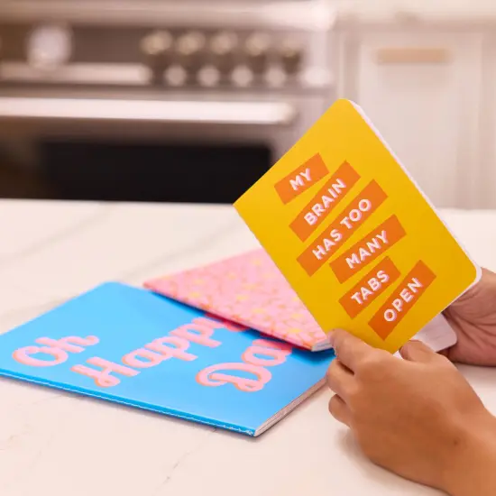 Too Many Thoughts Stitched Notebook Set, Softcover Journal, Class Notebooks {2}