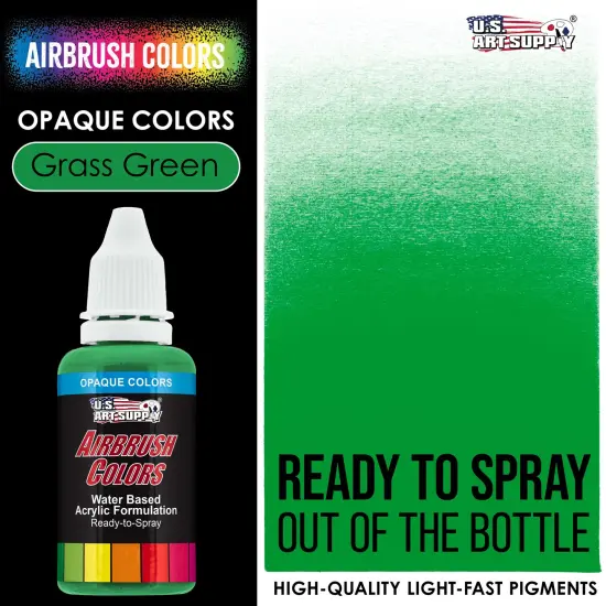 Grass Green, Opaque Acrylic Airbrush Paint, 8 oz. {2}