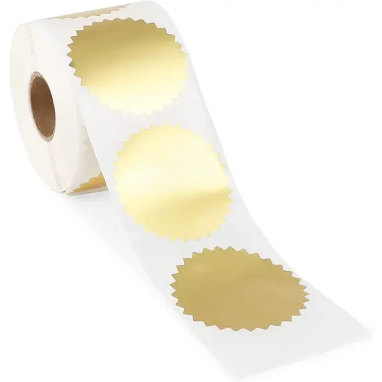 Stockroom Plus Round Gold Mailing Label Stickers Roll, Envelope Seal (2 in, 500 Pieces) {1}