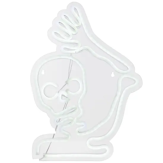 Northlight LED Skeleton Neon Lighted Halloween Wall or Window Decoration - 15" White {3}