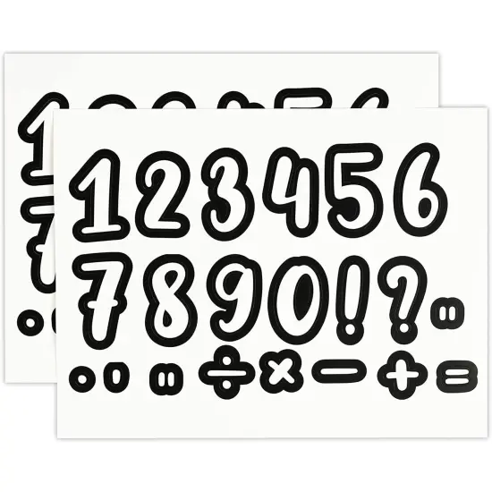 146 Piece Alphabet, Numbers, Punctuation White Cutout Letters for Bulletin Board, Classroom, Chalkboard, 3.2 Inch Black {6}