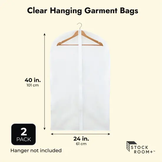 Clear Hanging Garment Bag Covers, Zippered Closet Bags for Clothes (4 Sizes, 8 Pack) {3}