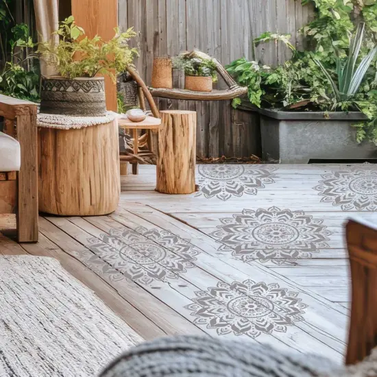 Boho Medallion Wall Stencil DIY, Tile, Floor, Patio, Furniture, Concrete Stencil {2}