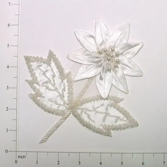 Delicate Edelweiss Applique/Patch White AB {1}