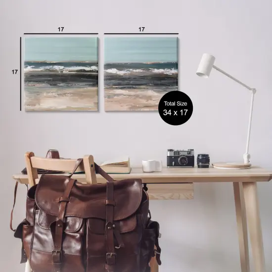 Stupell Industries Summer Waves Abstract 2pc Canvas Wall Art Set Design by Ethan Harper  {3}