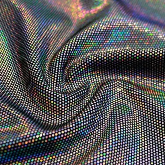 Legacy Foiled Stretch Velvet Fabric Black/Silver {1}