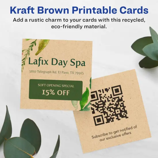 Avery 2-1/2" x 2-1/2" Square, Kraft Brown Business Cards {2}