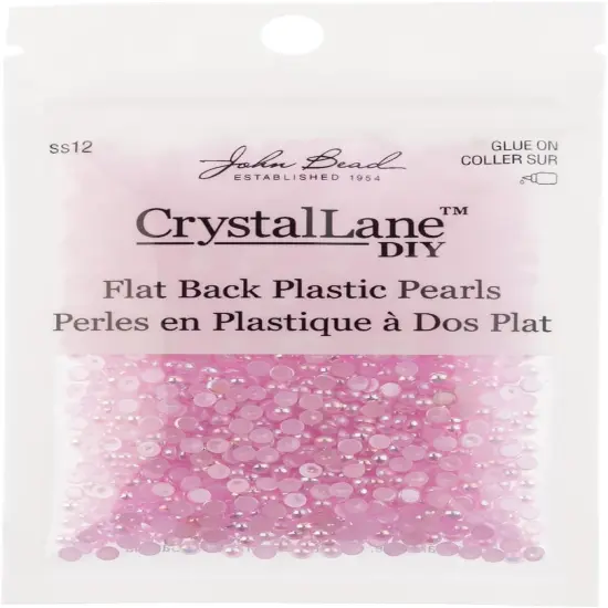 Crystal Lane DIY SS12(3mm) Plastic Pearl Flatback Rhinestones, 1850pcs Light Purple AB {3}