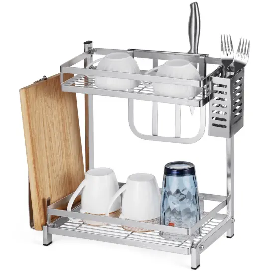 2-Tier Spices Kitchen Utensils Standing Storage Rack Jars Bottles Cup Rack Home Storage Rack {1}