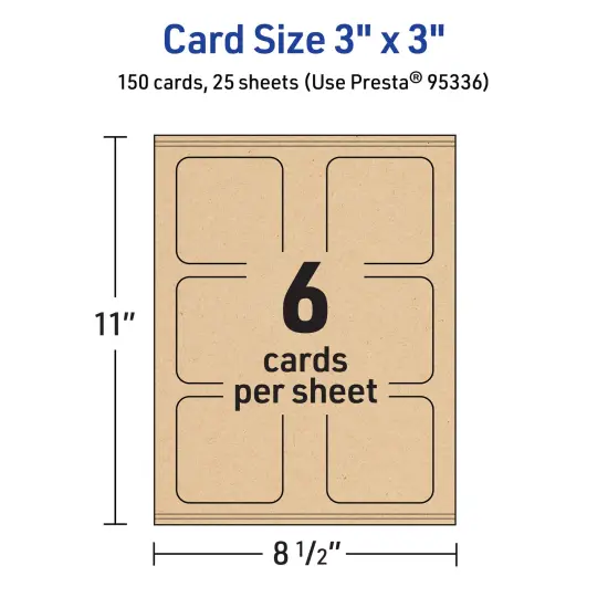 Avery Kraft Brown Square Cards, 3" x 3" Square Rounded Corners {2}