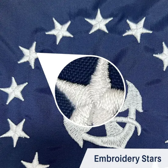 American Yacht Ensign Flag 16x24 inch Embroidered US Yacht Ensign Nautical Boat Flags with 2 Brass Grommets Yacht Marine Boat {2}