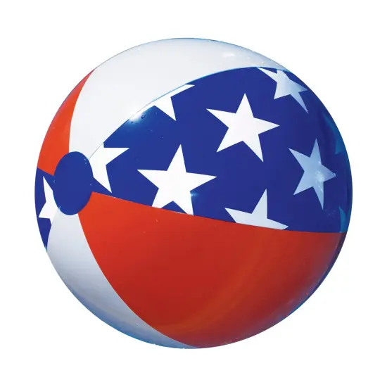 Swim Central Inflatable Patriotic Stars and Stripes Beach Ball - 22" Blue {4}