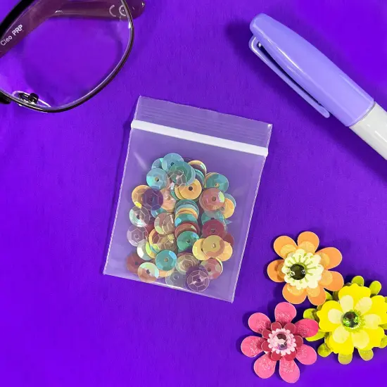 Plymor 2" x 2", 4 Mil Heavy Duty Zipper Reclosable Plastic Bags {5}