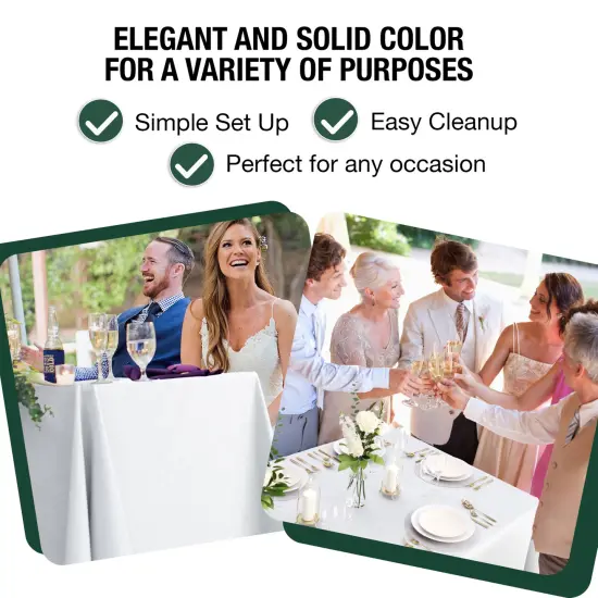 Bulk Pack Plastic Table Cloth - 70"x 120 Inch Rectangle Disposable Tablecloth for Parties - Rectangle Tablecloth - Disposable Table Cloths for Parties-Exquisite Party Solids {4}