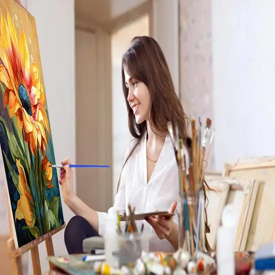 Paint by Numbers Sunflower for Adults Beginners with Frame,Sunflower Acrylic Adult Paint by Number Kits on Canvas,Abstract Landscape Digital Oil Number Painting Kits for Home Decor {4}