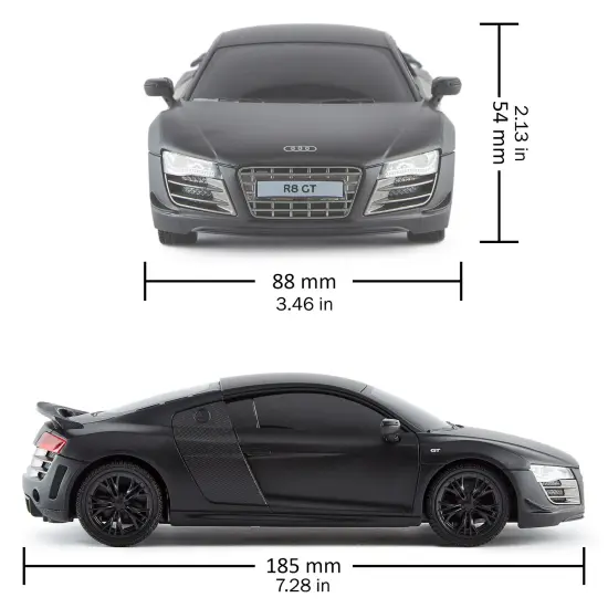 CMJ RC Cars: Audi R8 GT RC - Black - 1:24 Scale, Remote Control Radio Vehicle, 2.4 Ghz, LED Headlights, Racing Toy, Licensed Limited Edition Model {3}