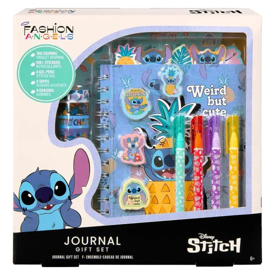Fashion Angels: Disney Stitch - Journal Gift Set - Stationary Kit, 80 Page Book, 4 Gel Pens, 100+ Stitch Stickers, 4 Erasers, 4 Rolls Of Tape, Kids 6+ {3}