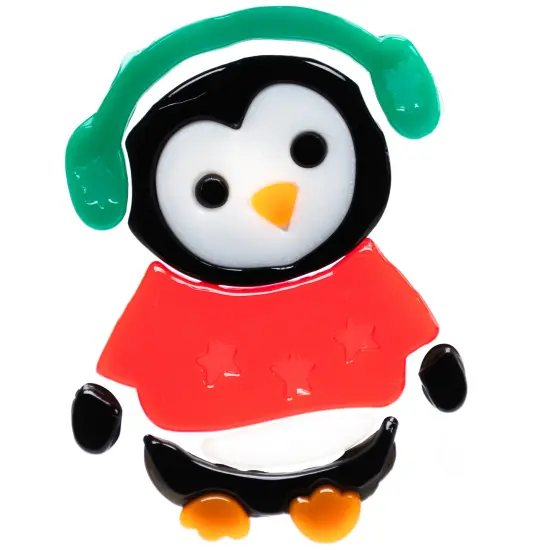 Northlight 8-Piece Penguin and Snowflake Gel Christmas Window Clings, 7.75" Red {5}