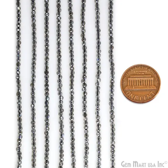 Mistique Labradorite Rondelle Beads, 12.5 Inch Gemstone Strands, Drilled Strung Nugget Beads, Faceted Round, 3-4mm {2}