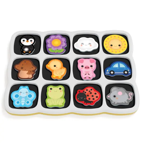 Quercetti: Smart Puzzle - First Colors - 13pc Double-Sided Magnetic, Animal-Nature-Car Shaped pcs, Preschool Toy, Baby Activities, Toddler-Kids Age 1+ {6}