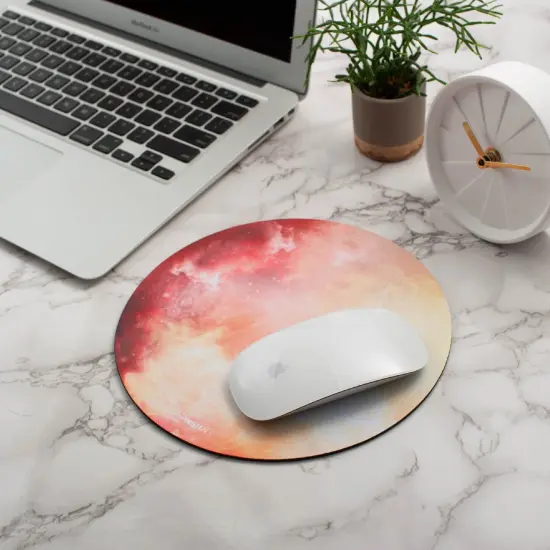 Insten Galaxy Mouse Pad Round Mars, Non Slip Rubber Base, Smooth Surface Mat, For Home Office Gaming Yellow {6}
