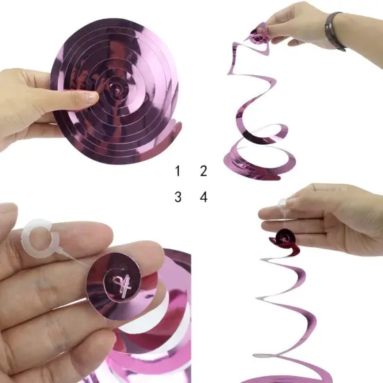 Party Swirl Decorations, Red and Blue Foil Ceiling Hanging Swirl Decoration {3}