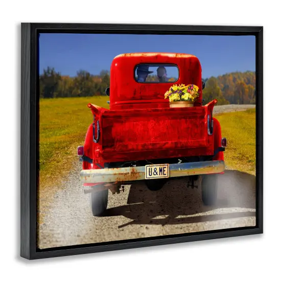 Stupell Industries Cowboy in Red Truck Floater Framed Canvas Wall Art Design by Michael Quackenbush {3}